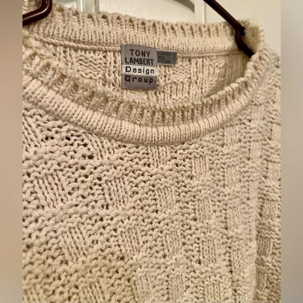 Tony Lambert Design Group Vintage 80's Chunky Knit  Sweater, Size XL - Picture 4 of 8